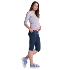 Be MaaMaa Moderní těhotenské 3/4 kalhoty s kapsami - navy, vel. S