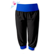 Be MaaMaa Sportovní 3/4 legíny CAPRI - černé/tm.modrá