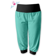 Be MaaMaa Sportovní 3/4 legíny CAPRI - máta/černá