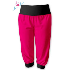 Be MaaMaa Sportovní 3/4 legíny CAPRI - růžová/černá