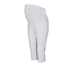 Be MaaMaa Těhotenské 3/4 kalhoty s elastickým pásem - bílé, vel. XL