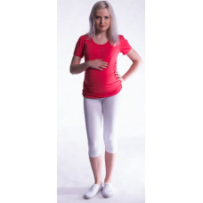 Be MaaMaa Těhotenské barevné legíny 3/4 délky - bílá, vel. M