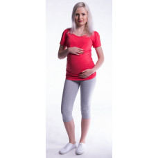 Be MaaMaa Těhotenské barevné legíny 3/4 délky - šedá, vel. XXL