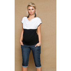 Be MaaMaa Těhotenské JEANS 3/4  - granátové, vel. XS