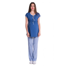 Be MaaMaa Těhotenské,kojící pyžamo - jeans/modrá