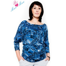 Be MaaMaa Těhotenské stylové triko, halenka s JEANS vzorem, vel. L/XL