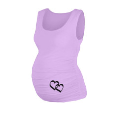 Be MaaMaa Top, tílko Dana s potiskem Srdíček - lila, vel. L/XL