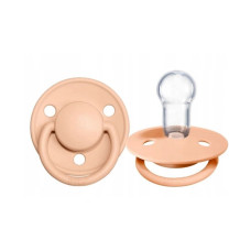 BIBS DE LUX - Silikonový dudlík, 0 - 36 m, broskvový