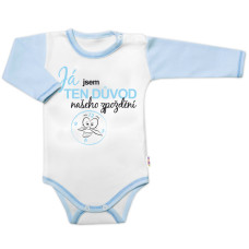 Body dl. rukáv s vtip. textem Baby Nellys, Já jsem TEN DŮVOD našeho zpoždění, vel. 68 kluk