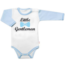 Body dl. rukáv s vtip. textem Baby Nellys, Little Gentleman, kluk, vel. 74