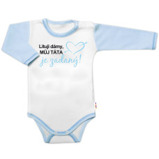 Body dl. rukáv s vtip. textem Baby Nellys, Lituji dámy, můj táta je zadaný, vel. 86