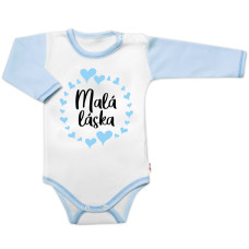 Body dl. rukáv s vtip. textem Baby Nellys, Malá láska, vel. 80, kluk