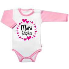 Body dl. rukáv s vtip. textem Baby Nellys,  Malá láska, vel. 86, holka