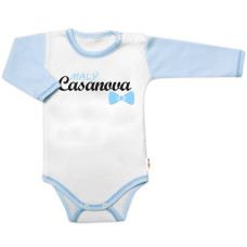 Body dl. rukáv s vtip. textem Baby Nellys, Malý Casanova, kluk, vel. 62