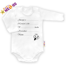 Body dl. rukáv vel. 80, Baby Nellys ® - bílé - Narodil jsem se...