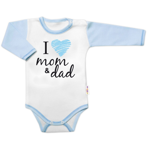 Body dlouhý rukáv Baby Nellys, I love mom & dad, kluk, vel. 68 Body dlouhý rukáv Baby Nellys, I love mom & dad, kluk, vel. 68