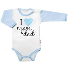 Body dlouhý rukáv Baby Nellys, I love mom & dad, kluk, vel. 80