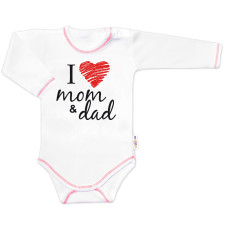 Body dlouhý rukáv Baby Nellys, I love mom & dad, vel. 74