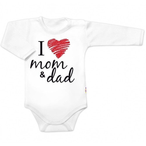 Body dlouhý rukáv Baby Nellys, I love mom & dad, vel. 86, unisex Body dlouhý rukáv Baby Nellys, I love mom & dad, vel. 86, unisex