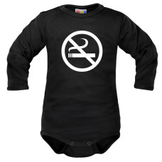 Body dlouhý rukáv Dejna No Smoking - černé, vel. 74