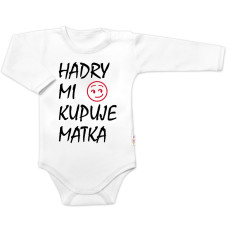 Body dlouhý rukáv Hadry mi kupuje matka, Baby Nellys, bílé, vel. 86