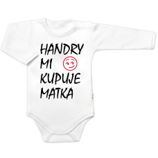Body dlouhý rukáv Handry mi kupuje matka, Baby Nellys, bílé, vel. 62