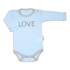 Body dlouhý rukáv Love - modré, vel. 56