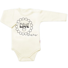 Body dlouhý rukáv Made with love, Baby Nellys, ecru