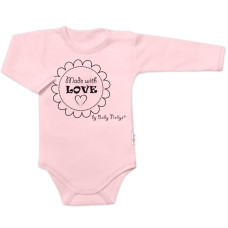 Body dlouhý rukáv Made with love, Baby Nellys, růžové