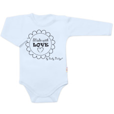 Body dlouhý rukáv Made with love, Baby Nellys, světle modré, vel. 80