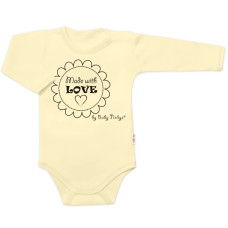 Body dlouhý rukáv Made with love, Baby Nellys, žluté, vel. 80