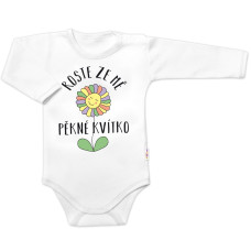 Body dlouhý rukáv, Roste ze mě pěkné kvítko, Baby Nellys, bílé, vel. 62