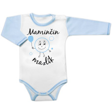 Body dlouhý rukáv s vtipným textem Baby Nellys, Maminčin mazlík, vel. 86