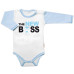 Body dlouhý rukáv s vtipným textem Baby Nellys, The New Boss, vel. 86, kluk