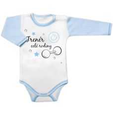 Body dlouhý rukáv s vtipným textem Baby Nellys, Trenér celé rodiny, vel. 68