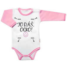 Body dlouhý rukáv s vtipným textem, TO DÁŠ OCKO, vel. 80, holka