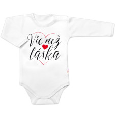 Body dlouhý rukáv, Víc než láska, Baby Nellys, bílé, vel. 62