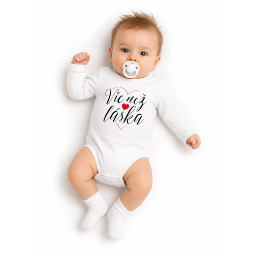 Body dlouhý rukáv, Víc než láska, Baby Nellys, bílé, vel. 68 Body dlouhý rukáv, Víc než láska, Baby Nellys, bílé, vel. 68