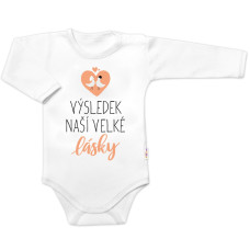 Body dlouhý rukáv, Výsledek naší velké lásky, Baby Nellys, bílé, vel. 86