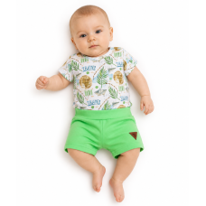 Body kr. rukáv + kraťásky s kapsami 2D sada, Cestovatel, G-baby, zelené, vel. 74