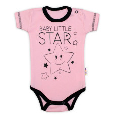 Body krátký rukáv Baby Nellys, Baby Little Star - růžové, vel. 80