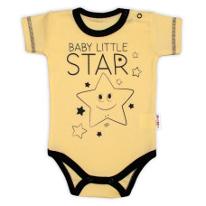 Body krátký rukáv Baby Nellys, Baby Little Star - žluté, vel. 62