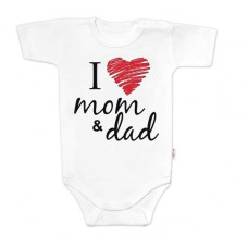 Body krátký rukáv Baby Nellys, I love mom & dad, unisex, vel. 68