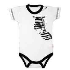 Body krátký rukáv Baby Nellys, Zebra - bílé, vel. 86