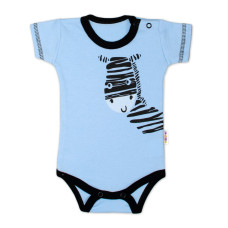 Body krátký rukáv Baby Nellys, Zebra - modré, vel. 56