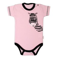 Body krátký rukáv Baby Nellys, Zebra - růžové