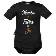 Body krátký rukáv Dejna Mamka + Taťka = Já, černé, vel. 74