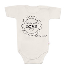 Body krátký rukáv Made with love, Baby Nellys, béžové