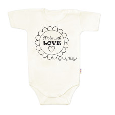 Body krátký rukáv Made with love, Baby Nellys, ecru