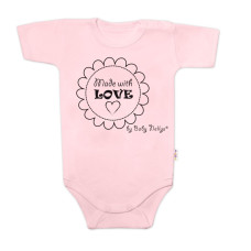 Body krátký rukáv Made with love, Baby Nellys, růžové, vel. 74